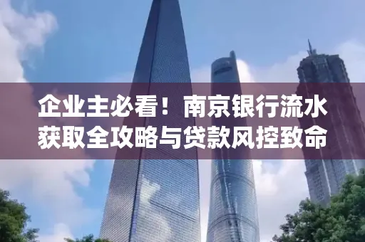 企业主必看！南京银行流水获取全攻略与贷款风控致命盲点解析]
