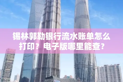 锡林郭勒银行流水账单怎么打印?电子版哪里能查?